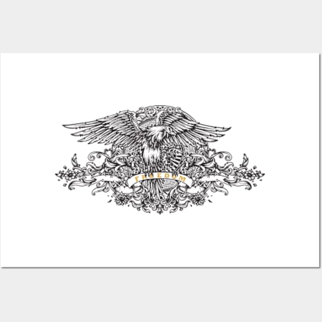 Freedom Eagle With Spread Wings Wall Art by Hariolf´s Mega Store